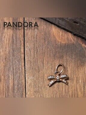 Pandora "Sparkling Bow" Rose Gold Bracelet Charm